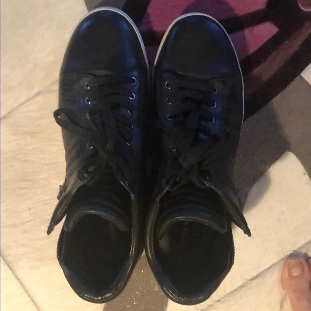 High top leather sneakers